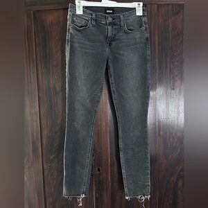 Hudson Ankle Krista Super Skinny black Jean size 25 unfinished hem